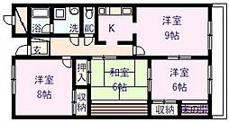 アメニティー伊島 3LDKの間取図画像