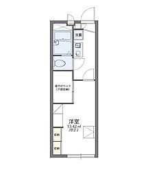 レオパレス川北 1Kの間取図画像