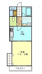 プレステージ高島 1DKの間取図画像