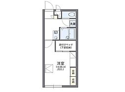 レオパレス如月 1Kの間取図画像
