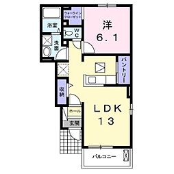 サンフォレスト 1LDKの間取図画像