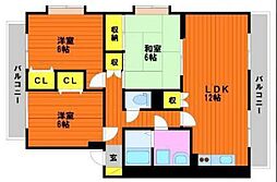 リーブ・ロイヤル 3LDKの間取図画像