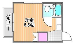 ビッグバーンズマンション伊島G ワンルームの間取図画像