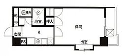 恒和レジデンス 1Kの間取図画像