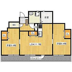 fiore 2LDKの間取図画像
