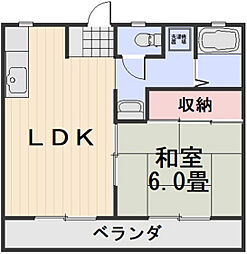 ジャン・ド・フルール南輝 1LDKの間取図画像