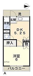 コーポチェリー 1DKの間取図画像