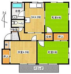 伊福サンコーポ 3DKの間取図画像
