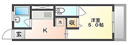 ハイツユタカ 1Kの間取図画像