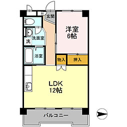 長瀬マンション・ビル1号棟 1LDKの間取図画像