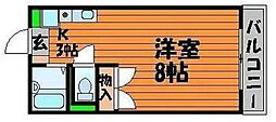 コーポサンライズ 1Kの間取図画像