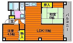 ふぁみーゆ旭川 2LDKの間取図画像