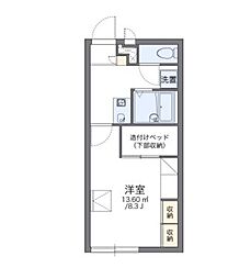 レオパレス西市A 1Kの間取図画像