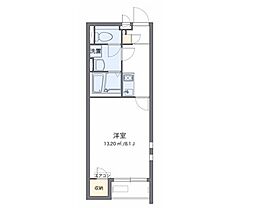 クレイノY2 1Kの間取図画像