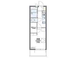レオパレス東島田 1Kの間取図画像