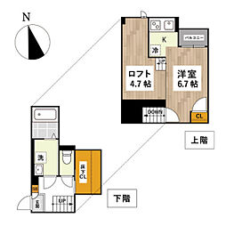 ADC大元ステラ 1Kの間取図画像