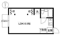 ファミーユKB ワンルームの間取図画像