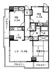 ファミールタワープラザ岡山 2SLDKの間取図画像