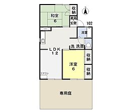 リベルテひらたB 2LDKの間取図画像