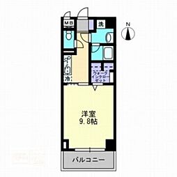 ハアラン表町 1Kの間取図画像