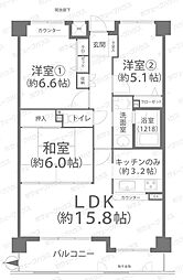 ファミール伊島 3LDKの間取図画像