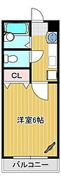 コートジュール田中 1Kの間取図画像