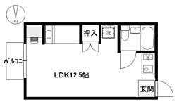 ファミーユKB ワンルームの間取図画像
