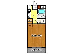 グレースマンション津高 1Kの間取図画像