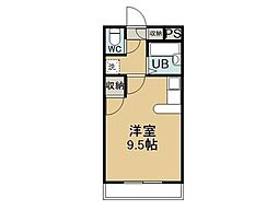 メモリアルハイツ ワンルームの間取図画像