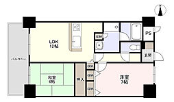 ライオンズマンション岡山南 2LDKの間取図画像