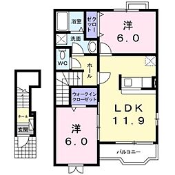 グレイスYOU 2LDKの間取図画像