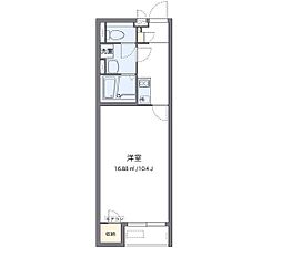 レオパレスクレイノドミクレール 1Kの間取図画像
