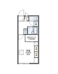 レオパレスブルースカイ3 1Kの間取図画像