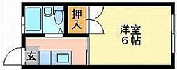 フェリカアオエ 1Kの間取図画像