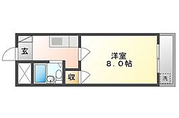 プレアール大供2 1Kの間取図画像