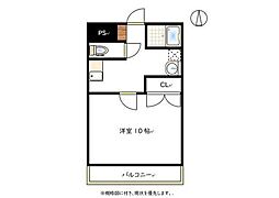 カーサu 1Kの間取図画像