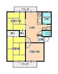 スカイハイツE 3DKの間取図画像