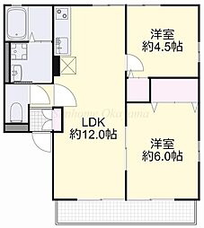 ひかりハイム西浦1 2LDKの間取図画像