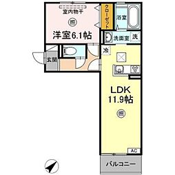 ソフィヤコンフォール 1LDKの間取図画像