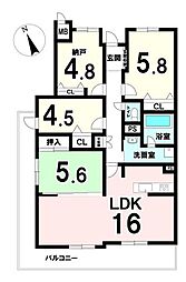 ブリティッシュティンバー泉佐野SWEET 3SLDKの間取図画像