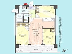 ライオンズマンション志真志 3LDKの間取図画像