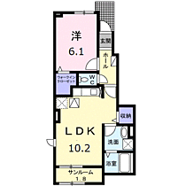 サンライズＤ 105 ｜ 静岡県富士市松岡460番地1（賃貸アパート1LDK・1階・44.02㎡） その2