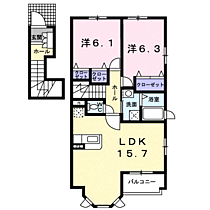 エンブレイス．Ｋ 201 ｜ 静岡県富士市今泉2407番地8（賃貸アパート2LDK・2階・66.02㎡） その2