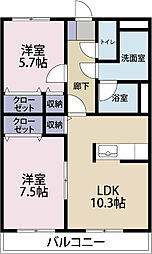 間取図画像 2LDK