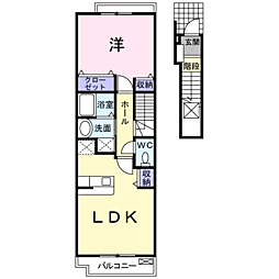 リヴァーサウス 1LDKの間取図画像