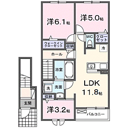 サティ 2LDKの間取図画像
