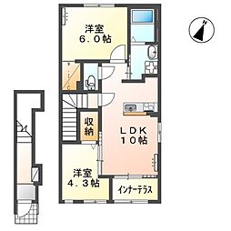 リヴィエールV 2LDKの間取図画像