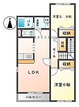 ＬＥ ＭＩＲＡＧＥII（レ　ミラージ　ツー）  ｜ 静岡県富士宮市大中里（賃貸アパート2LDK・2階・62.50㎡） その2