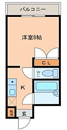 ロッキーコート太子 ワンルームの間取図画像