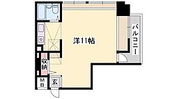 宝殿駅前ヤングパレス 2階ワンルームの間取り